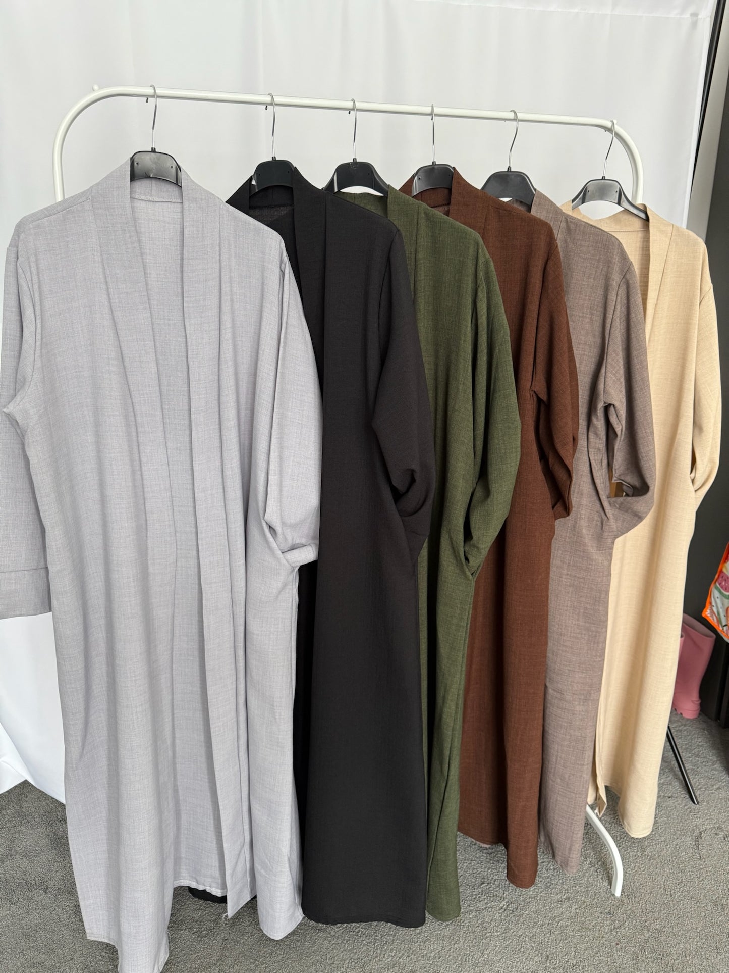 Daily casual open abaya with pockets
