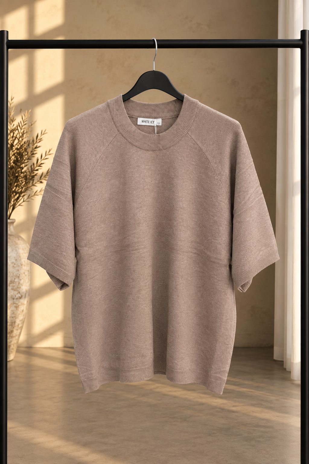 3/4 Sleeve Round Neck Casual Knitted Jumper