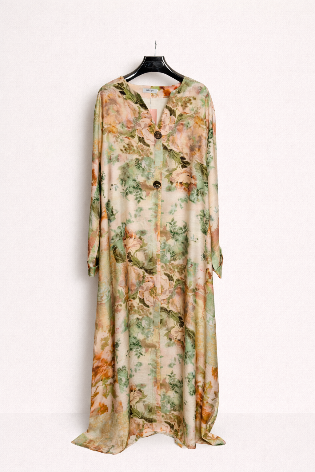 Floral Pocket Gold Button Casual Dress