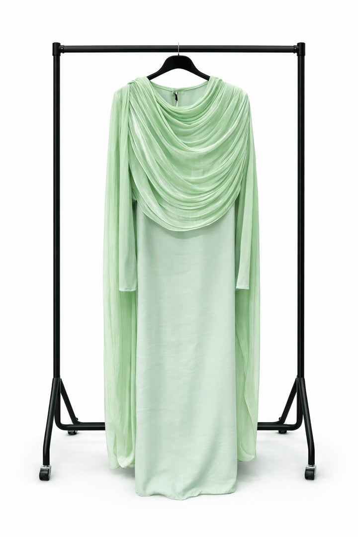Elegant Draped Chiffon Cape Abaya