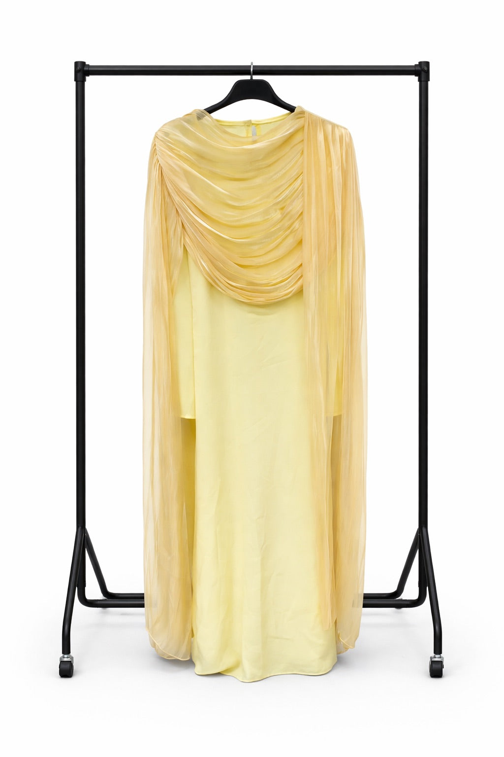 Elegant Draped Chiffon Cape Abaya