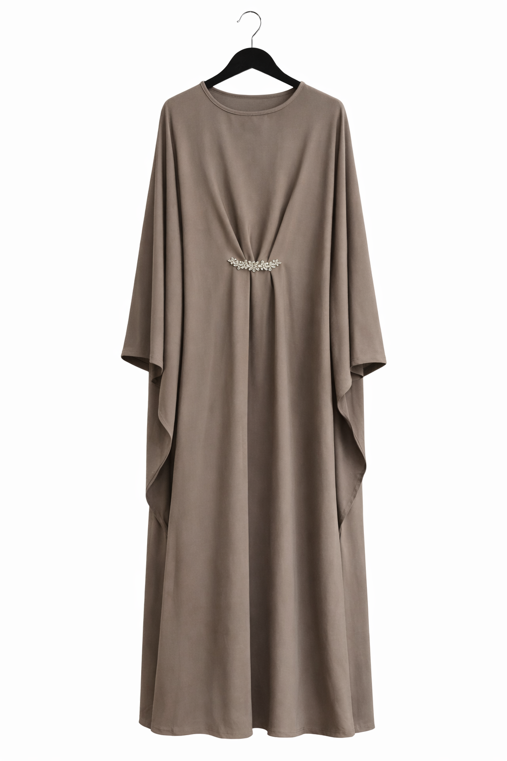 Simple embellished abaya kaftan with inner tie