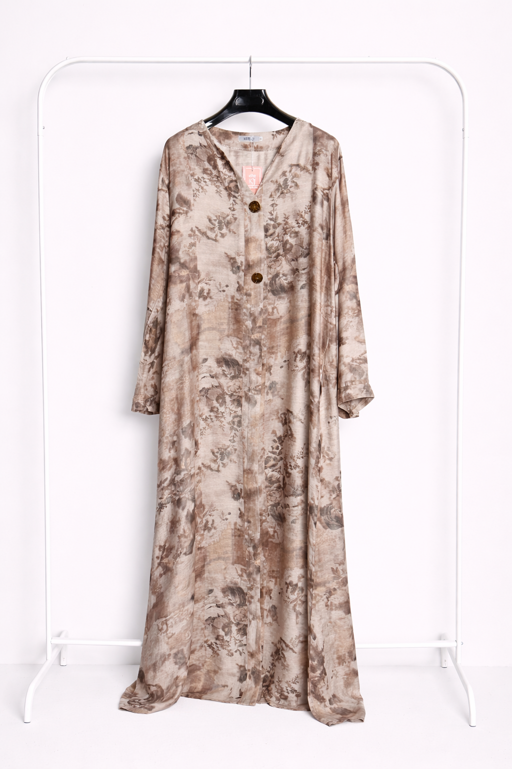 Floral Pocket Gold Button Casual Dress