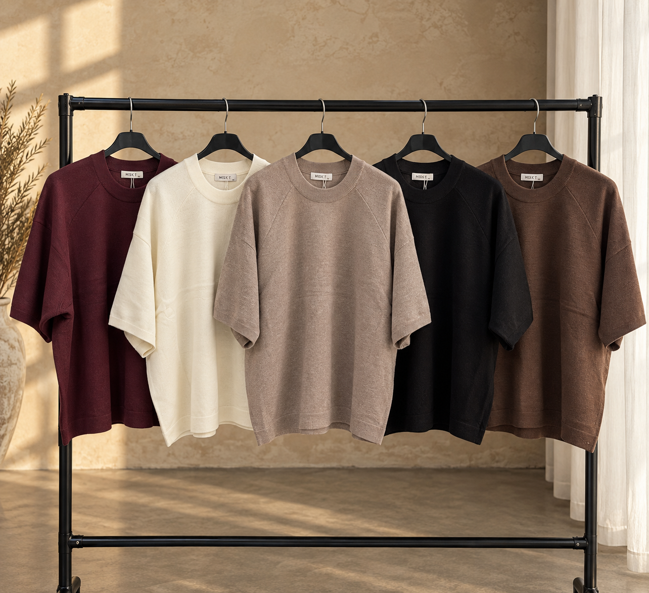 3/4 Sleeve Round Neck Casual Knitted Jumper