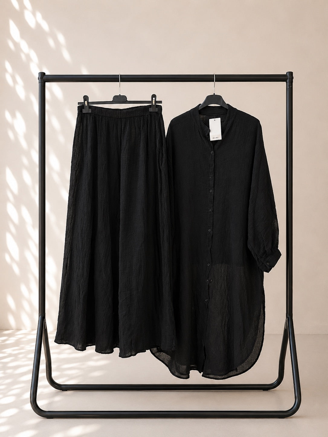Longline cotton cheesecloth coord set