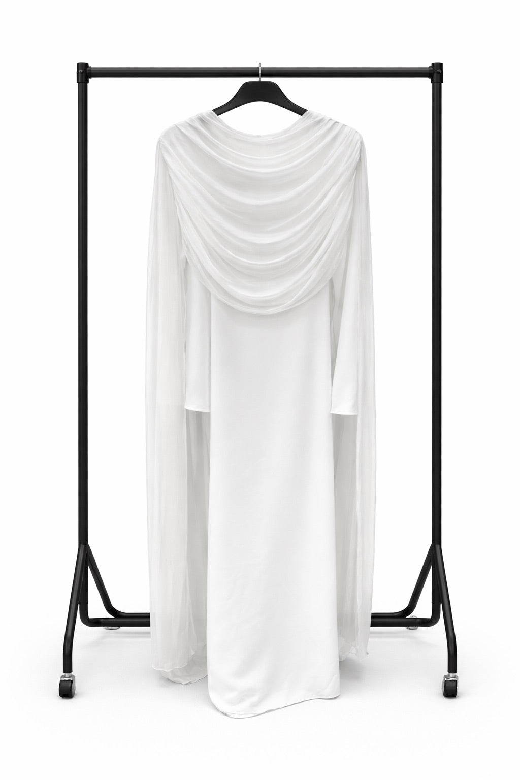Elegant Draped Chiffon Cape Abaya