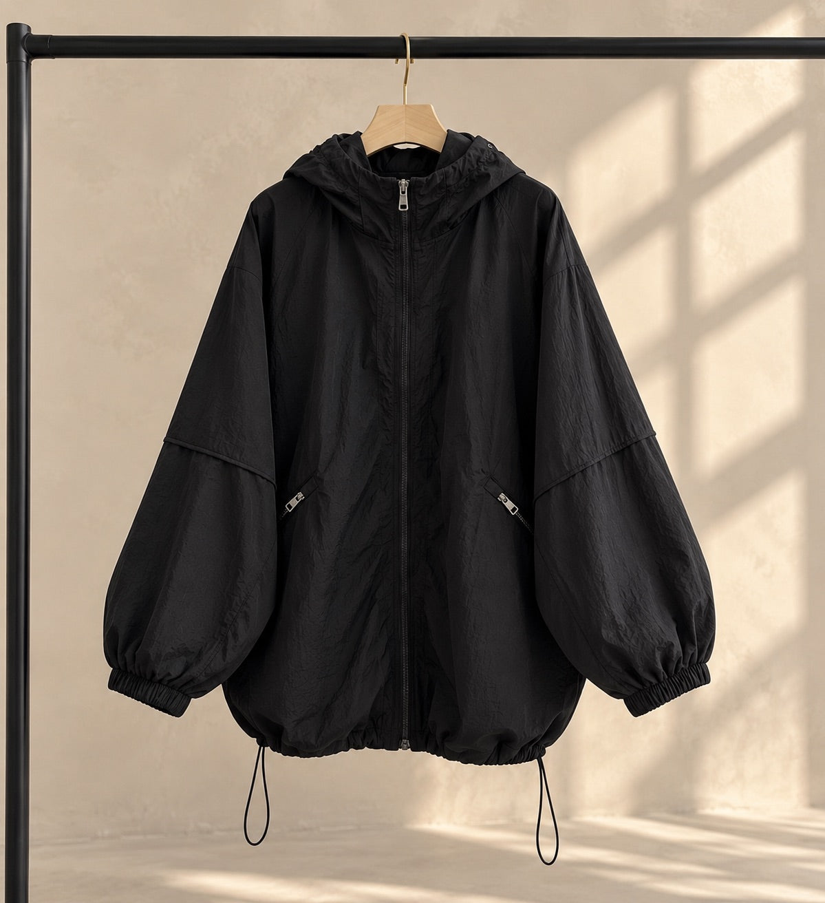Hooded Nylon Casual lightweight Jacket