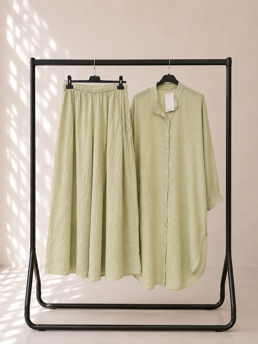 Longline cotton cheesecloth coord set