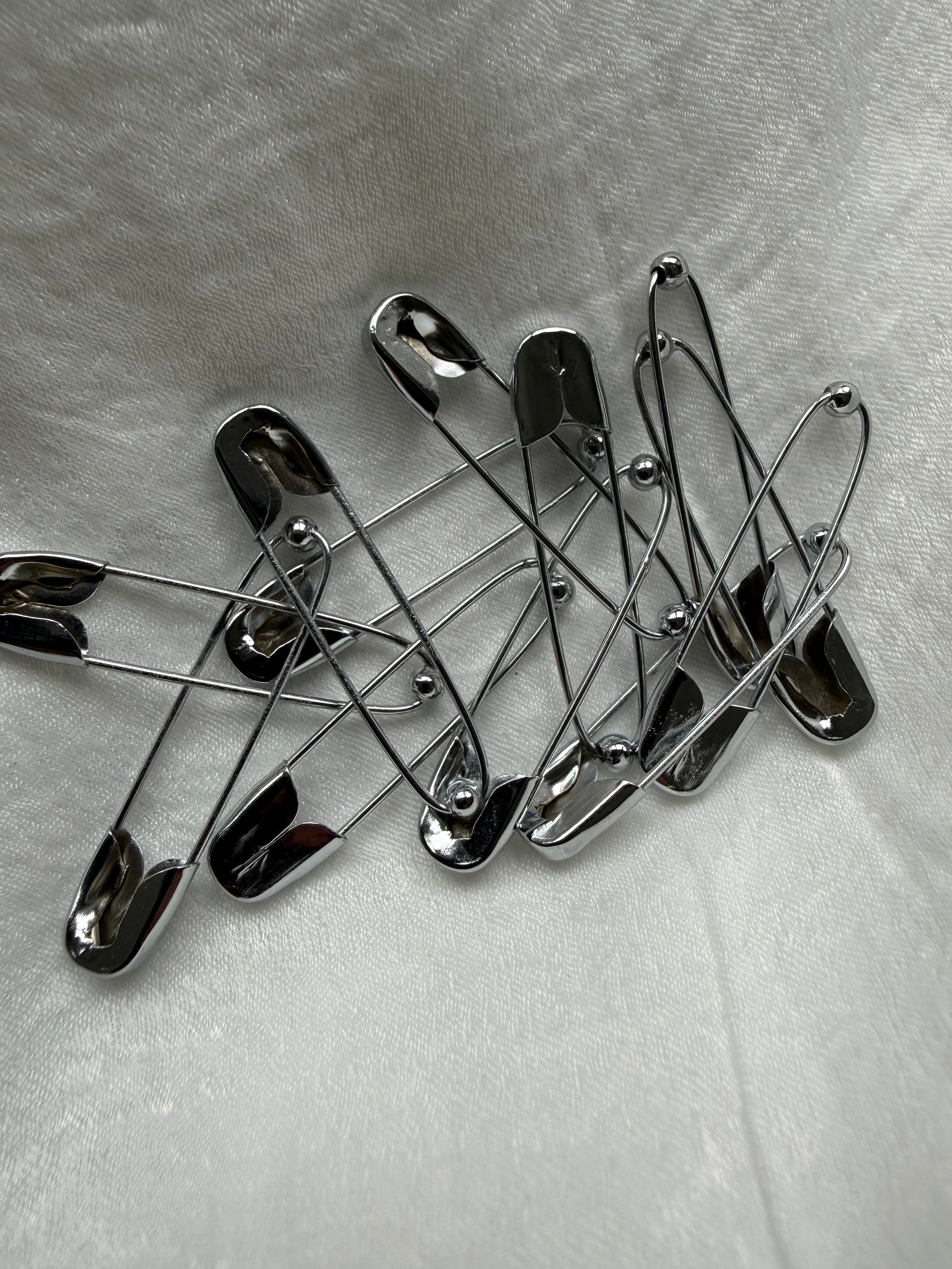 No Snag Ball-End Hijab Safety Pins for Everyday Use 10pcs - Secure Clasp Closure, Smooth Tip, Gold & Silver Finishes, Lightweight & Durable