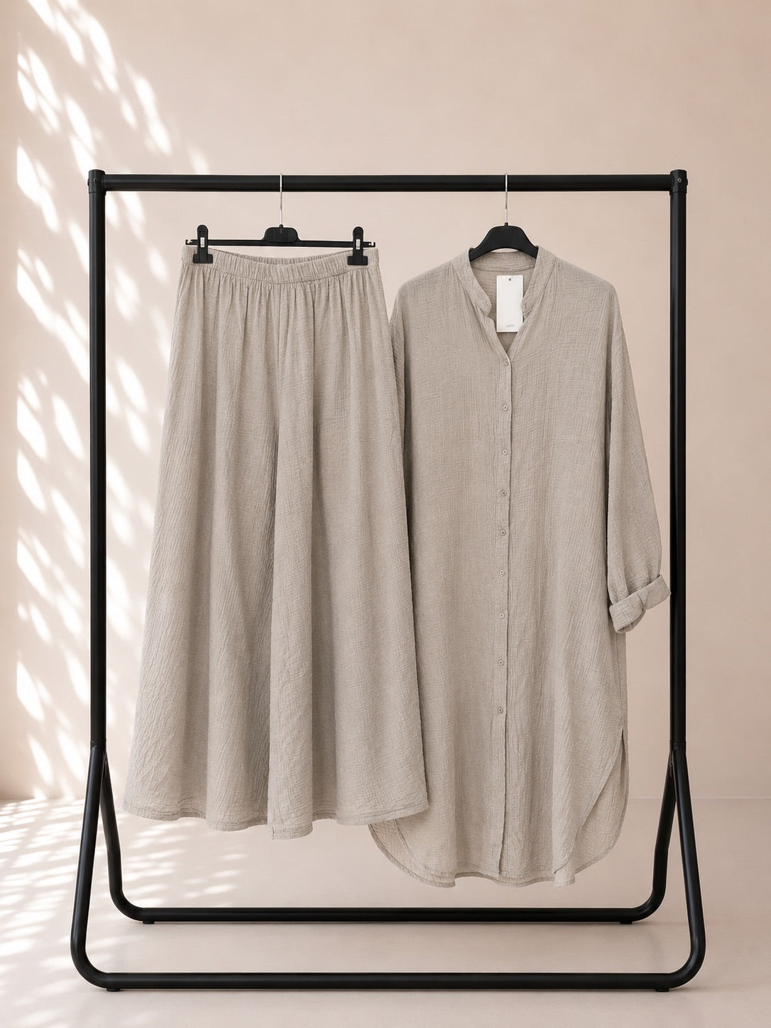 Longline cotton cheesecloth coord set