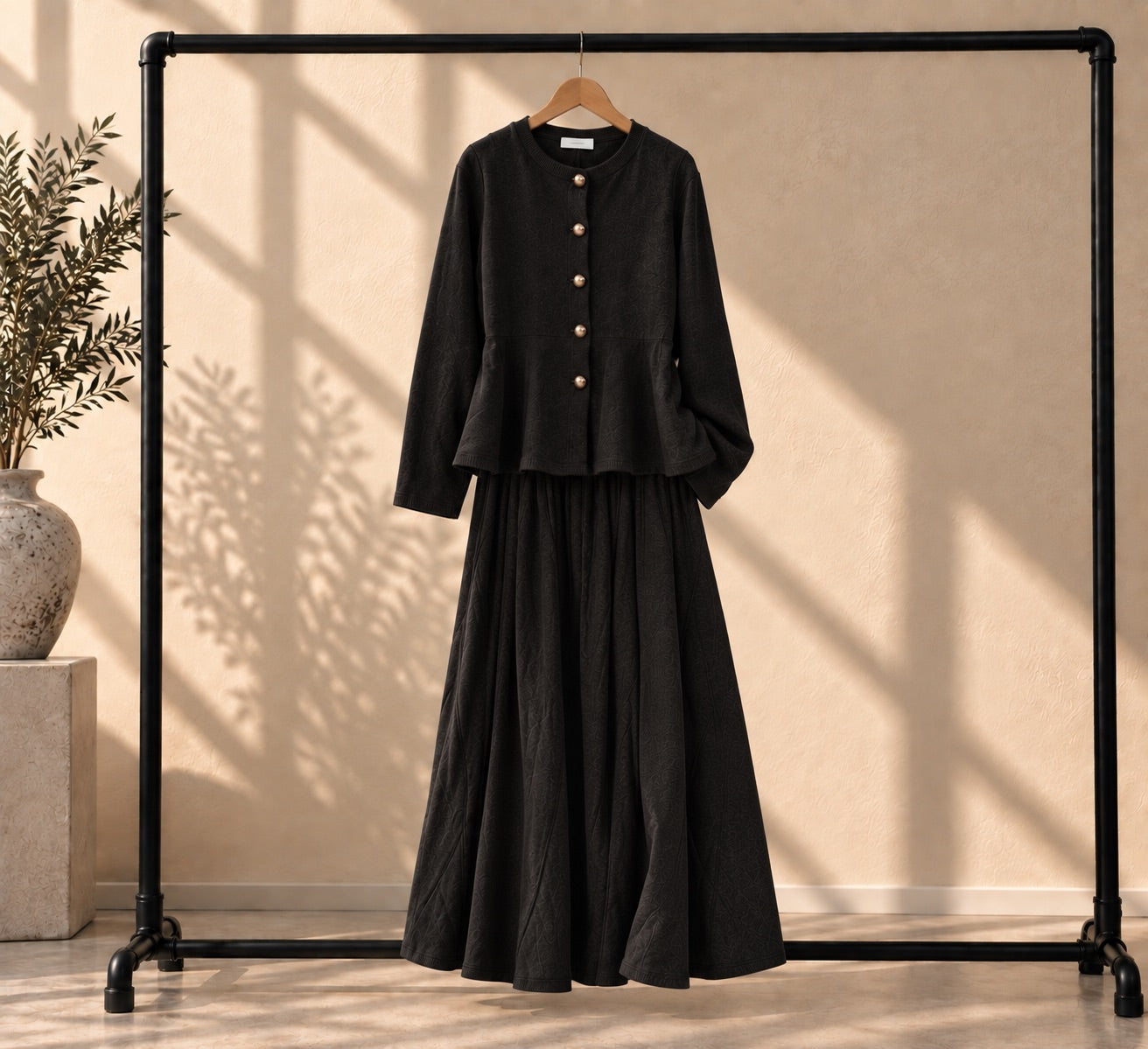 Panelled Knit Skirt Set