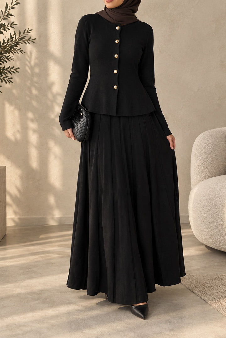 Panelled Knit Skirt Set