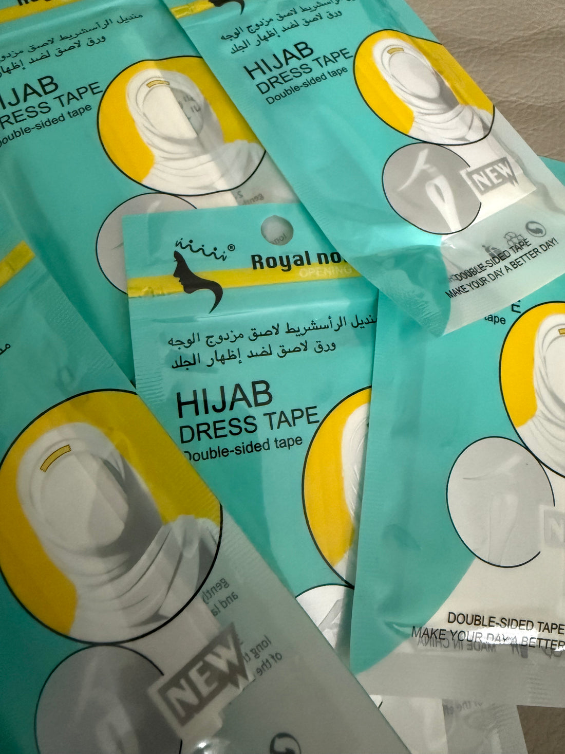 Invisible anti-slip hijab tape 36pc clear and double-sided