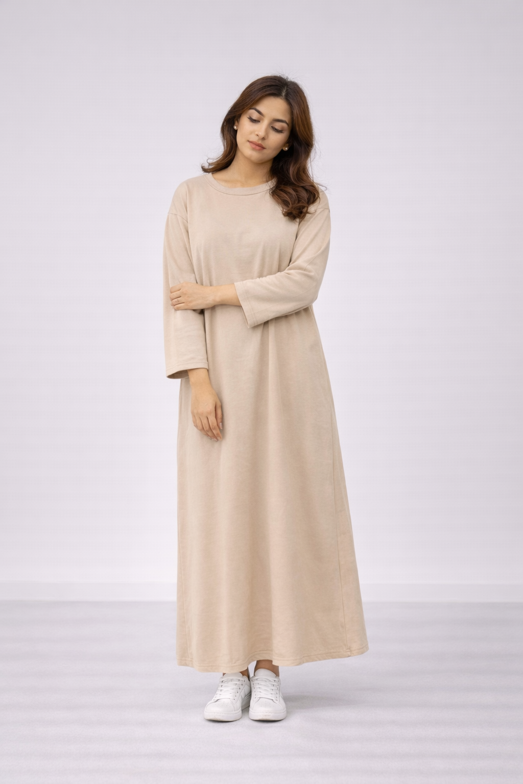 Long sleeved everyday tshirt dress with pockets