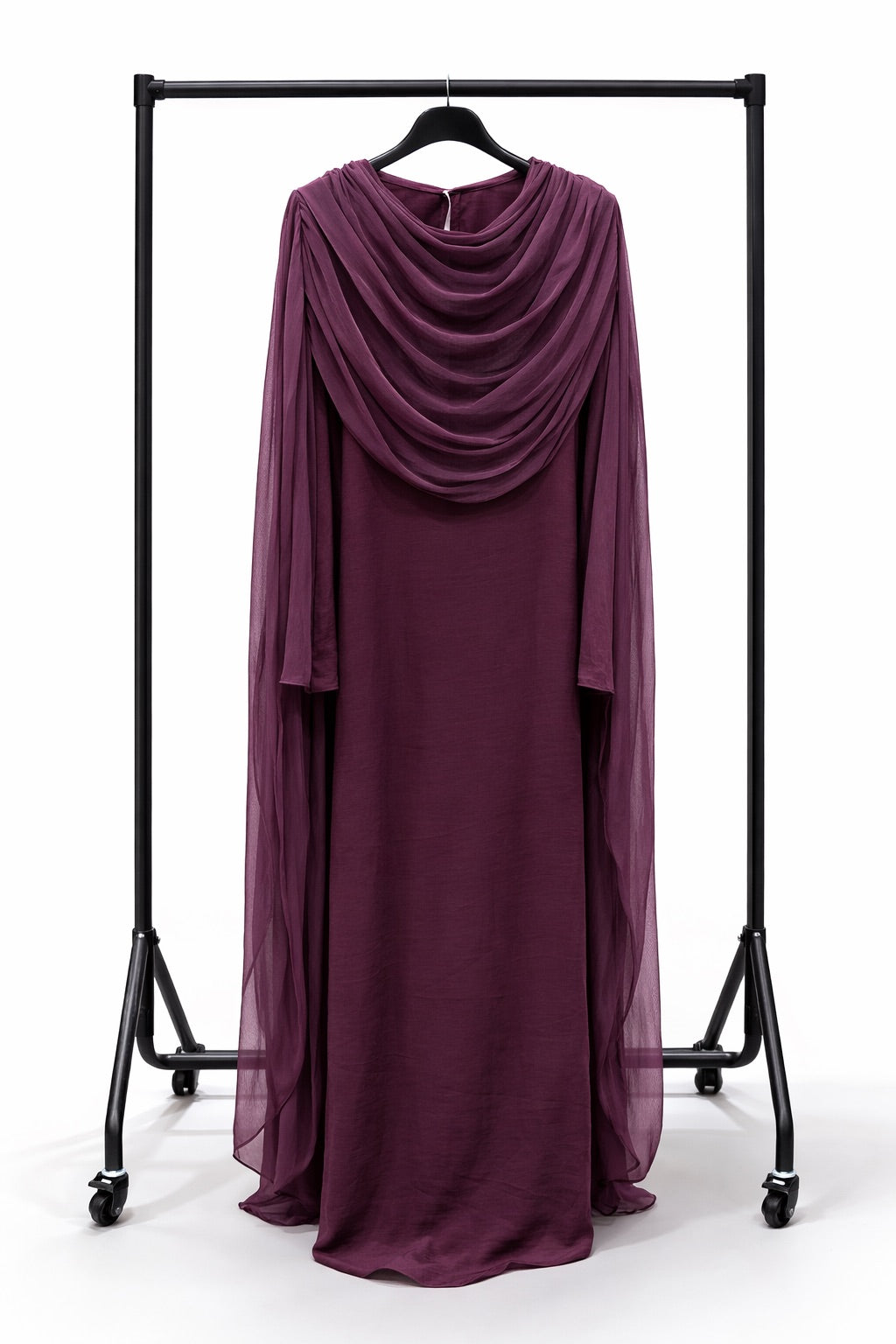 Elegant Draped Chiffon Cape Abaya
