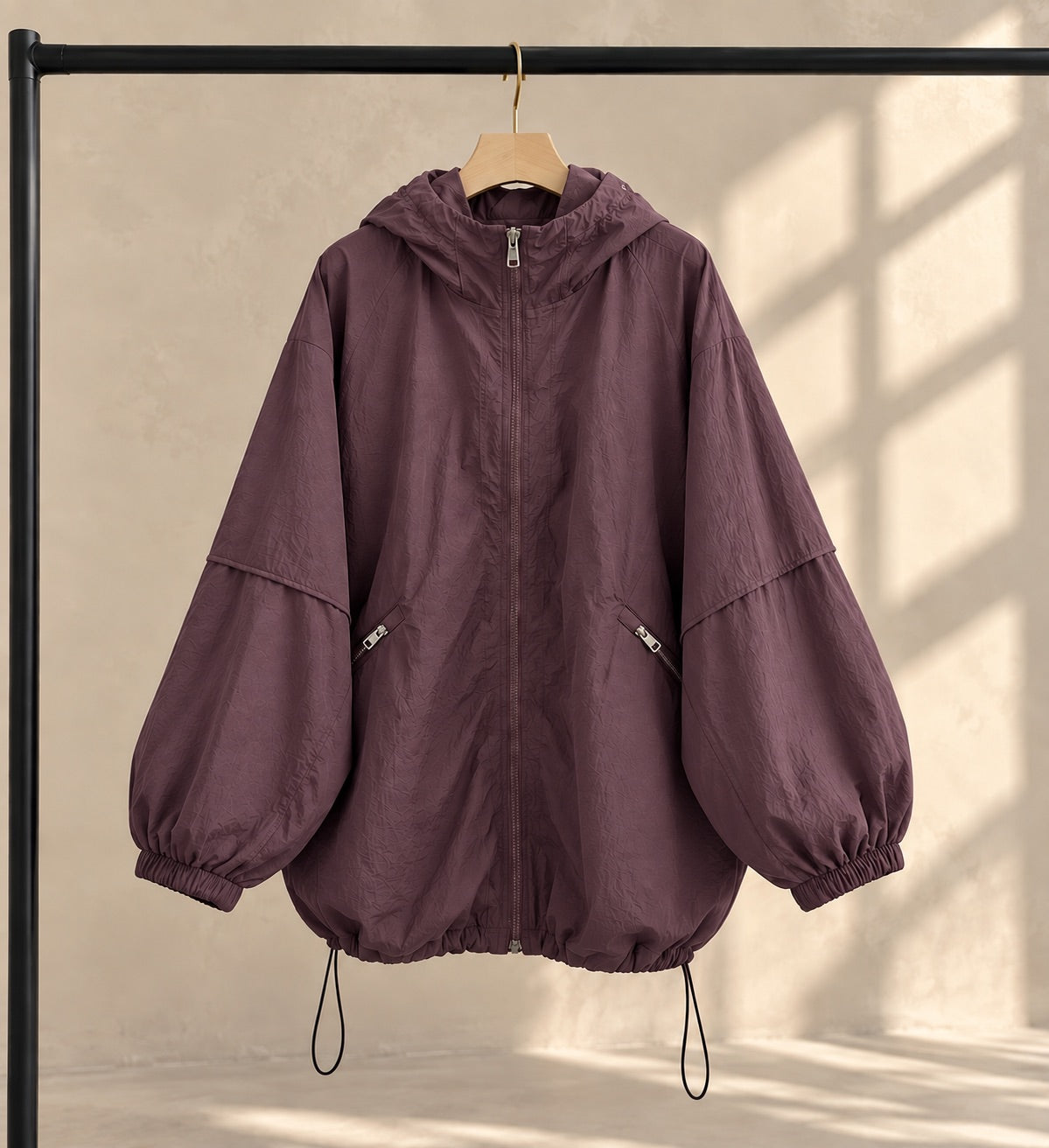 Hooded Nylon Casual lightweight Jacket
