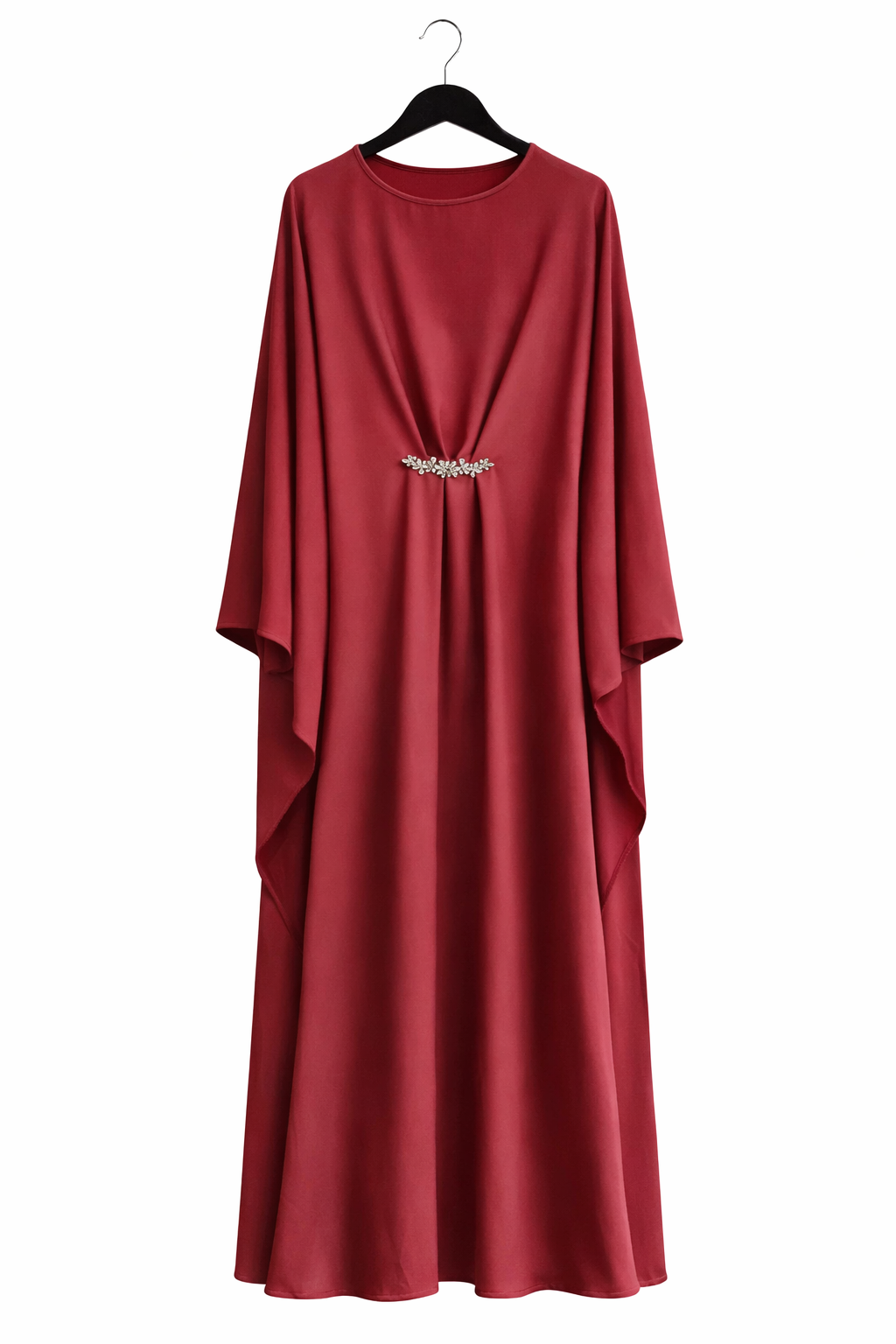Simple embellished abaya kaftan with inner tie