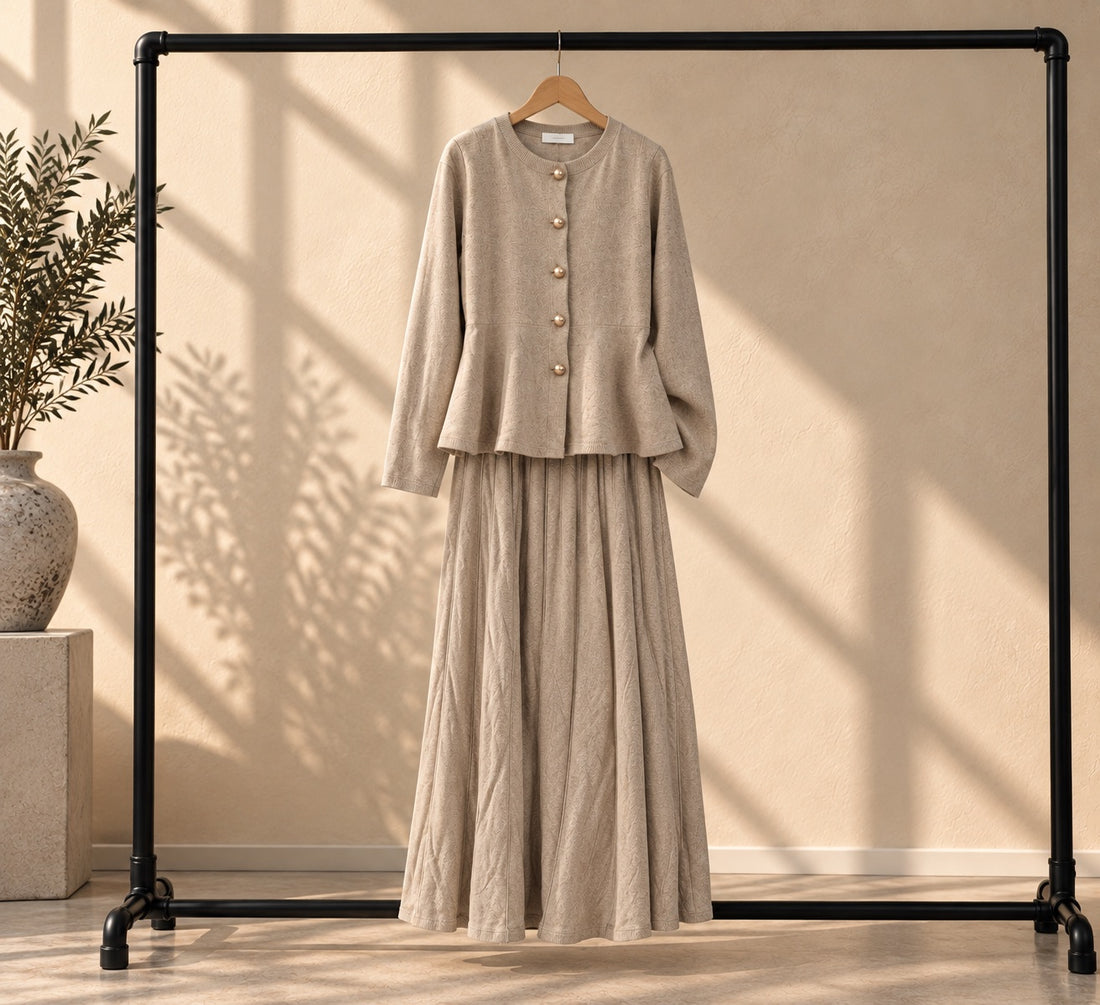 Panelled Knit Skirt Set