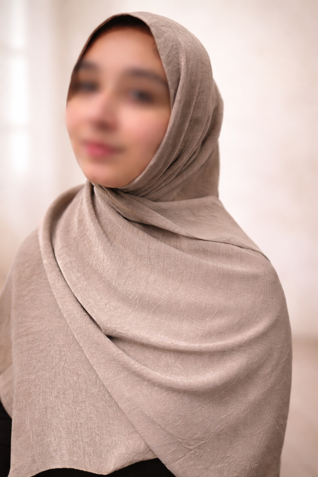 Satin Crinkle Hijabs Long Easy to Wear in neutral colours