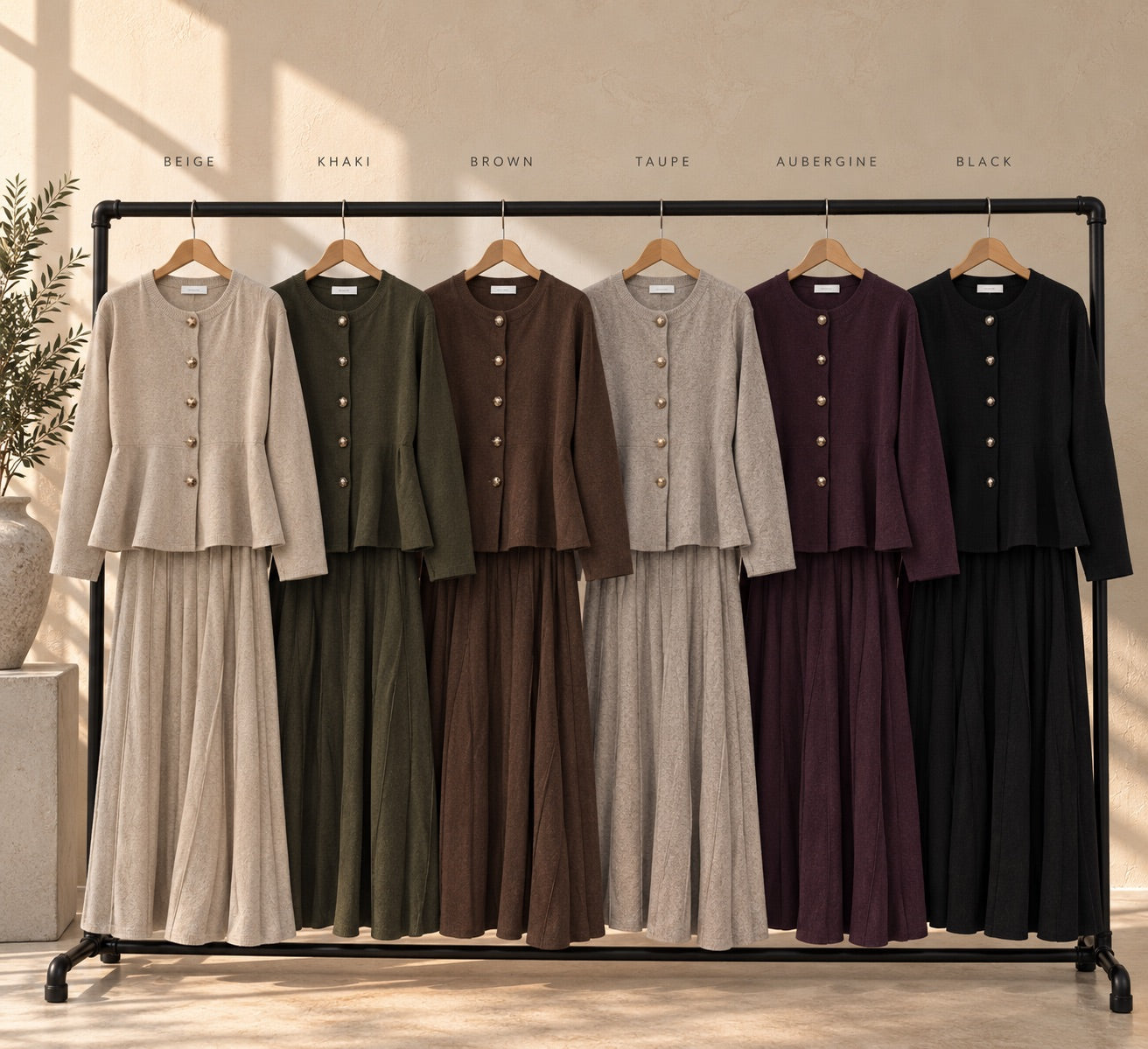 Panelled Knit Skirt Set