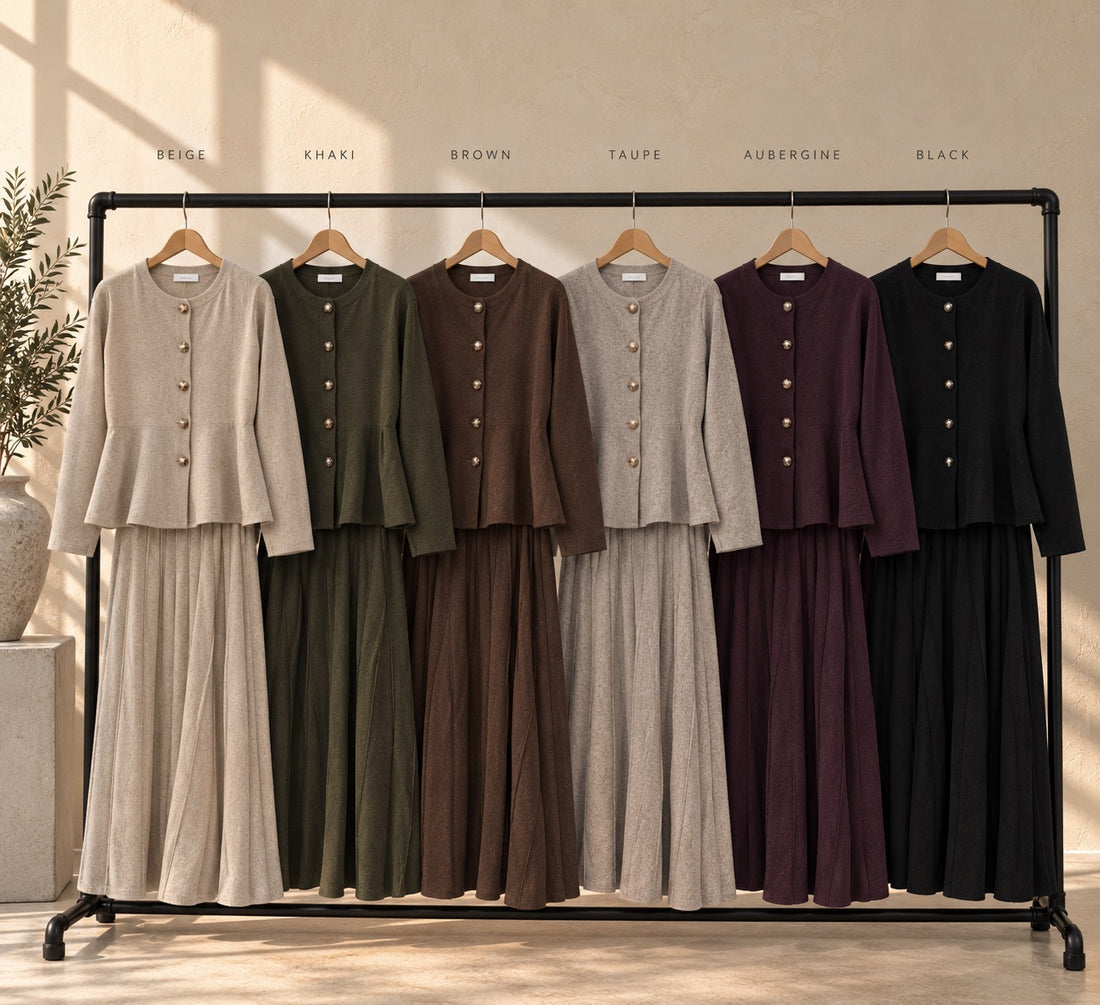 Panelled Knit Skirt Set