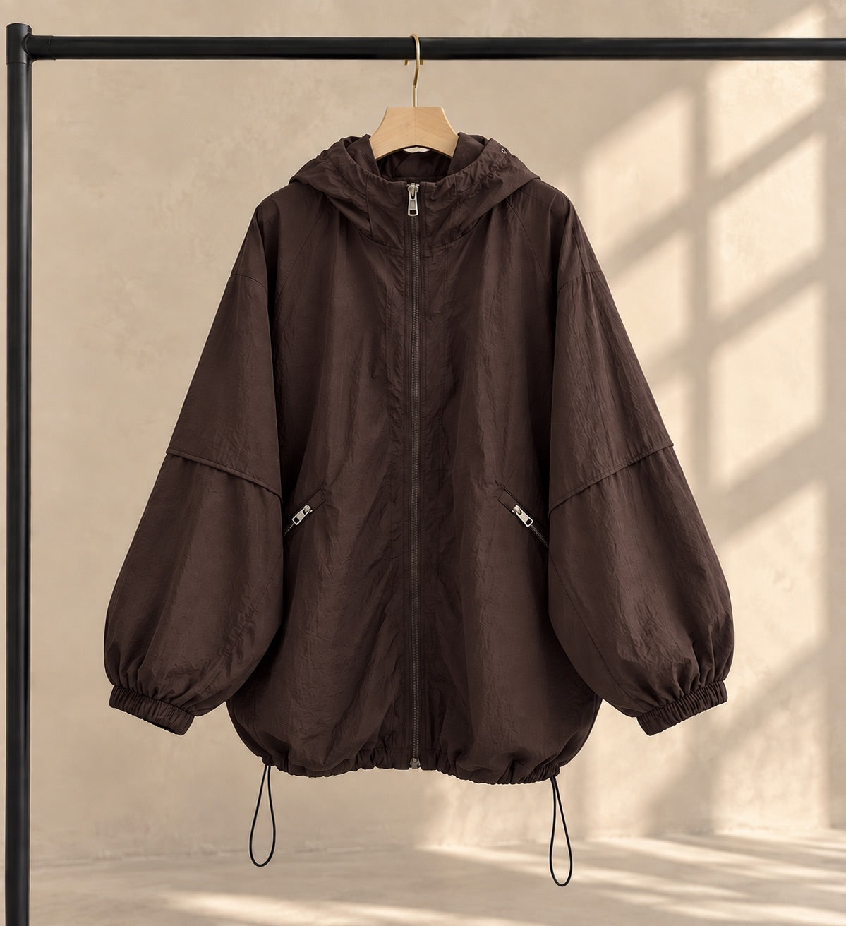 Hooded Nylon Casual lightweight Jacket