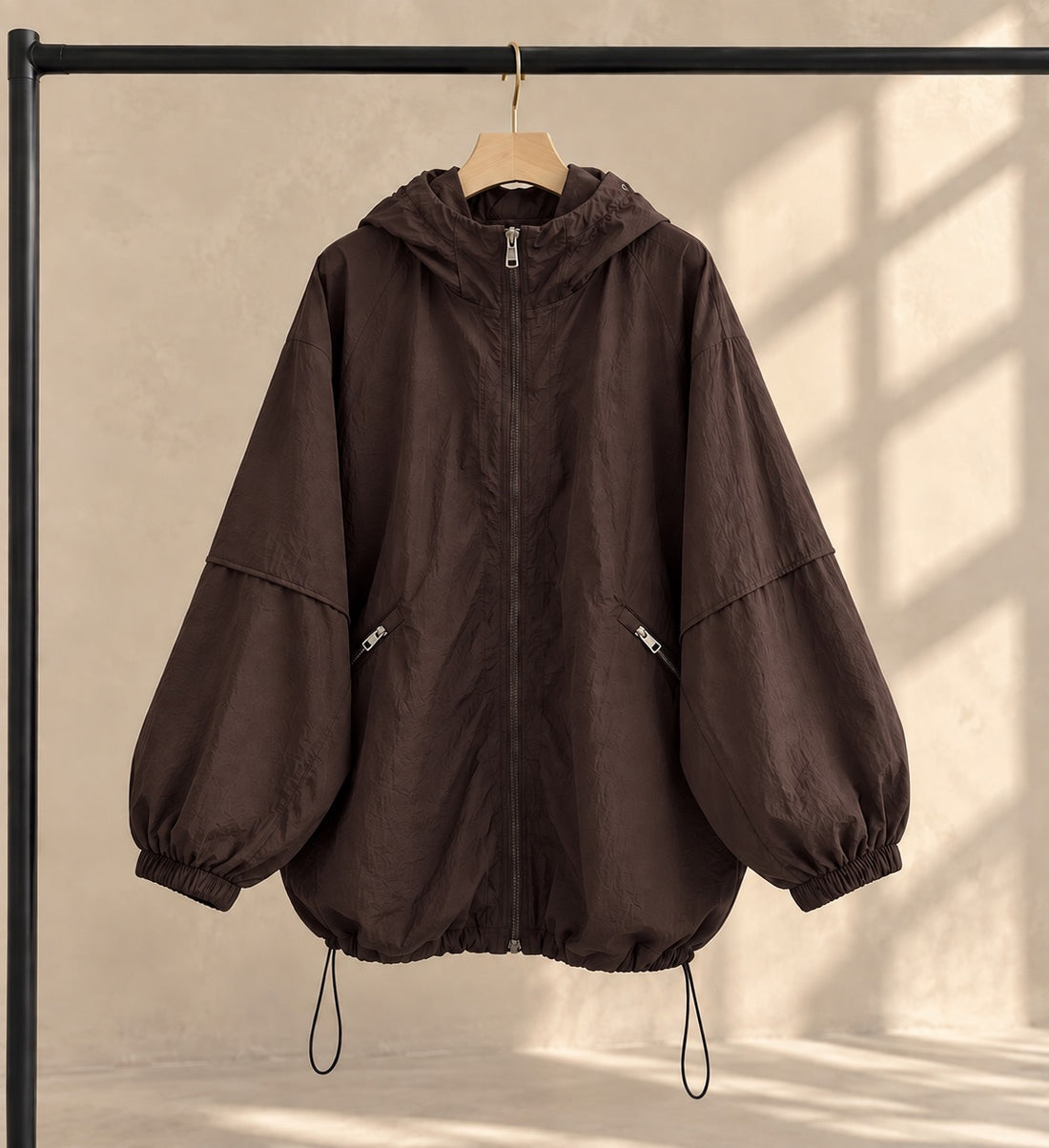 Hooded Nylon Casual lightweight Jacket
