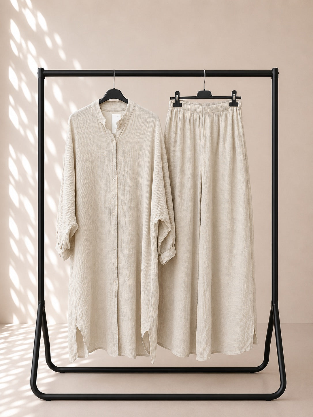 Longline cotton cheesecloth coord set