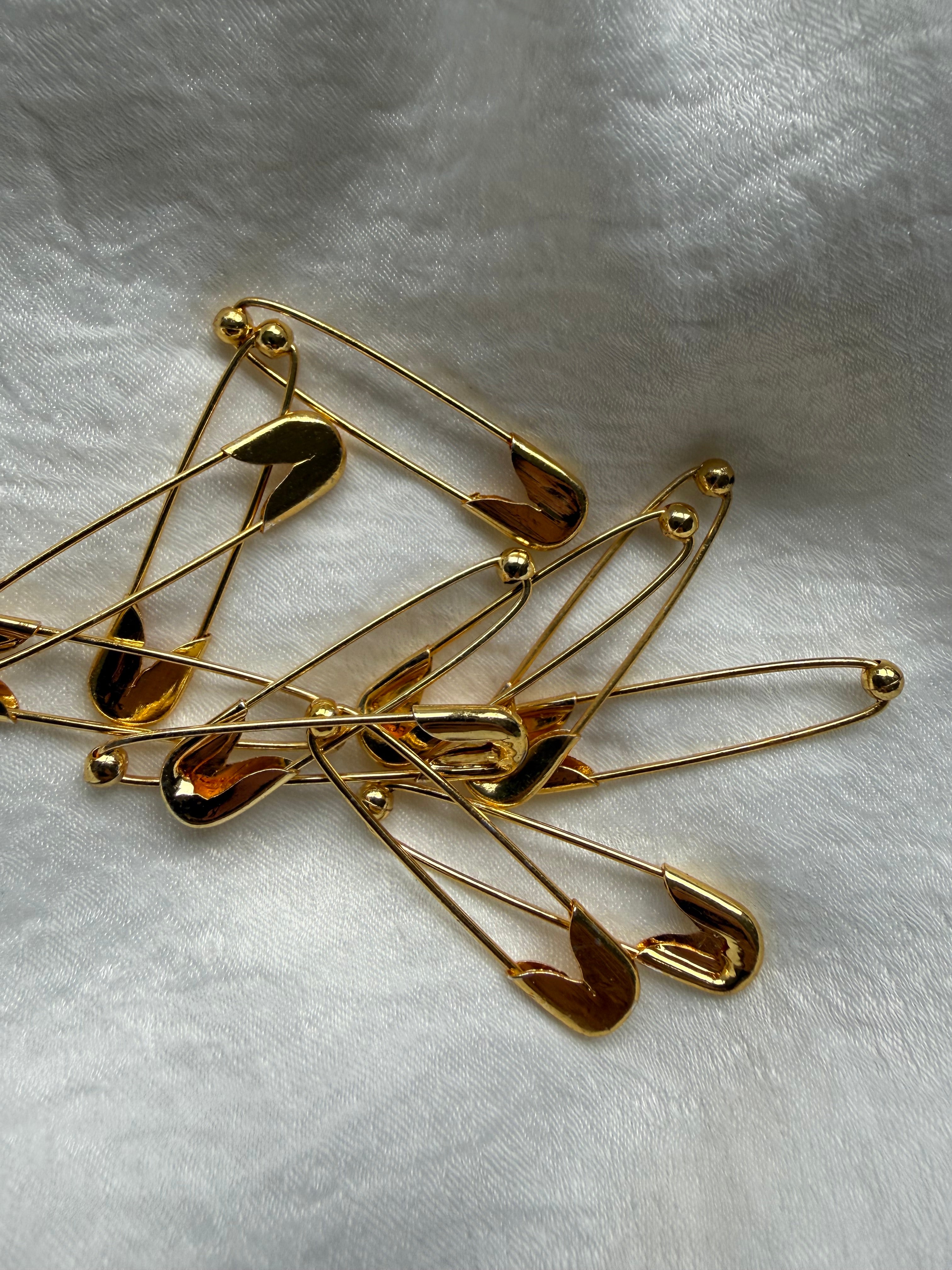 No Snag Ball-End Hijab Safety Pins for Everyday Use 10pcs - Secure Clasp Closure, Smooth Tip, Gold & Silver Finishes, Lightweight & Durable