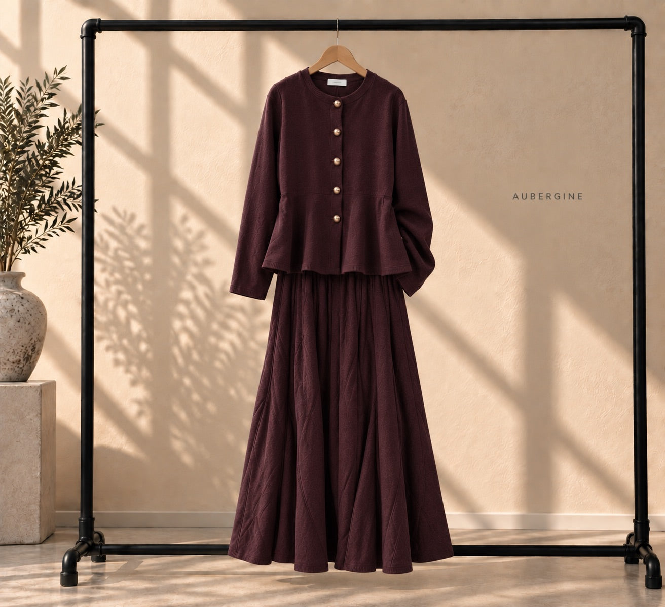 Panelled Knit Skirt Set