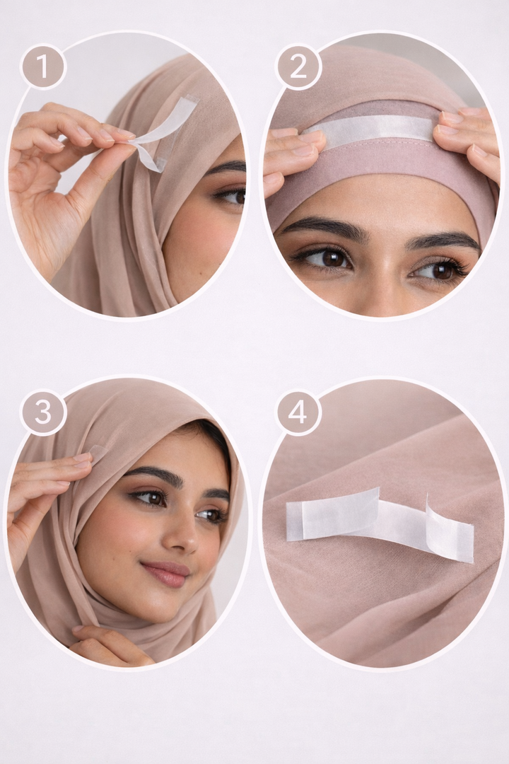 Invisible anti-slip hijab tape 36pc clear and double-sided