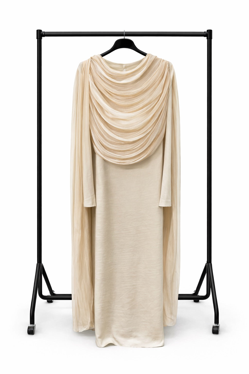 Elegant Draped Chiffon Cape Abaya