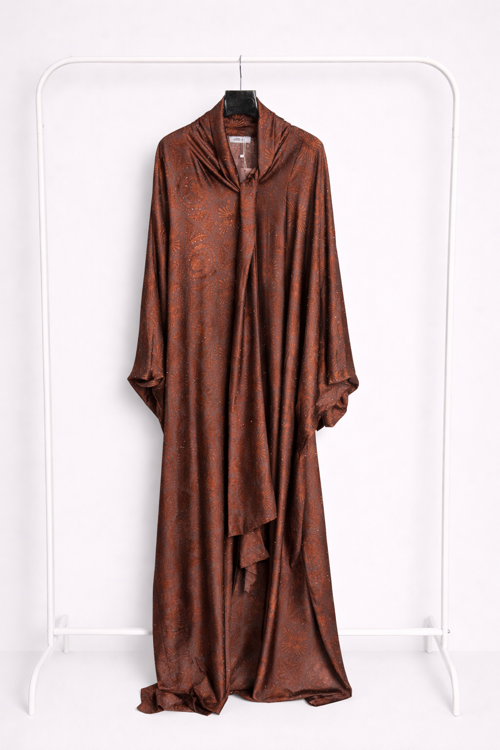 Printed Tie-Neck Embellished Kaftan