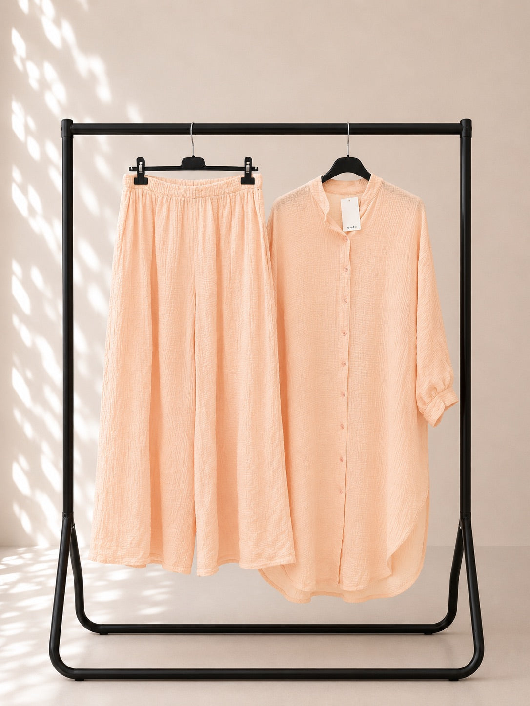 Longline cotton cheesecloth coord set