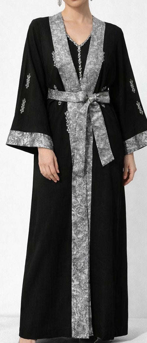 Tapestry Belted Abaya