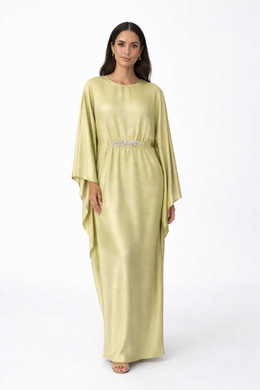 Kaftan Style belt embellished abaya with inner tie