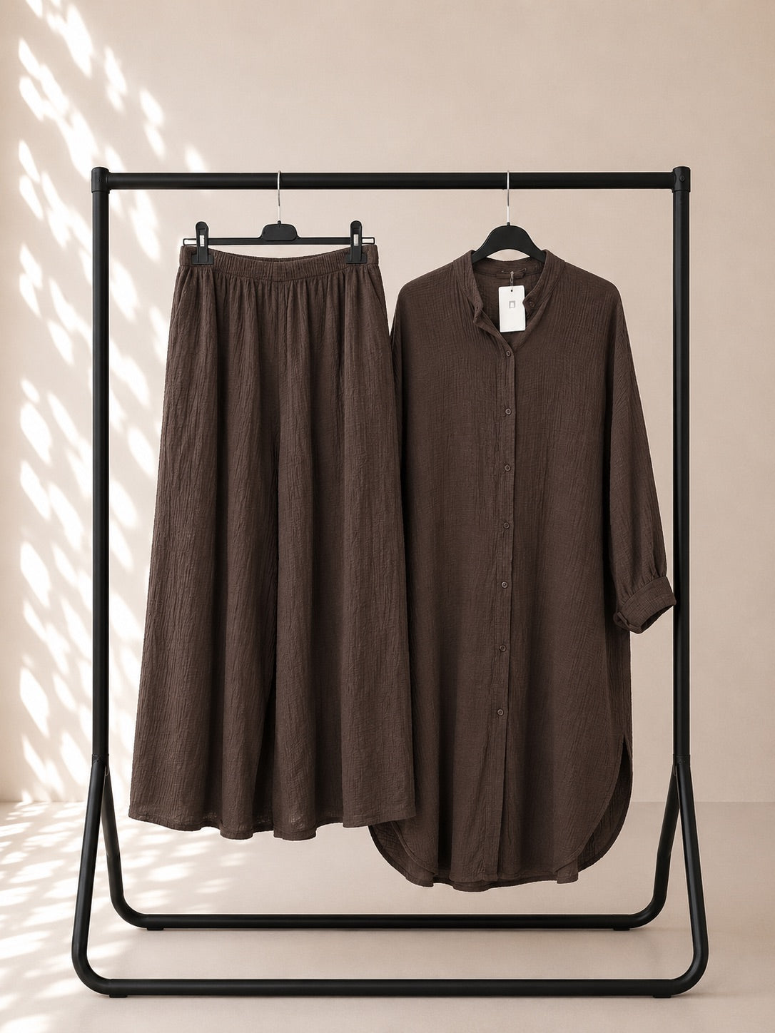 Longline cotton cheesecloth coord set