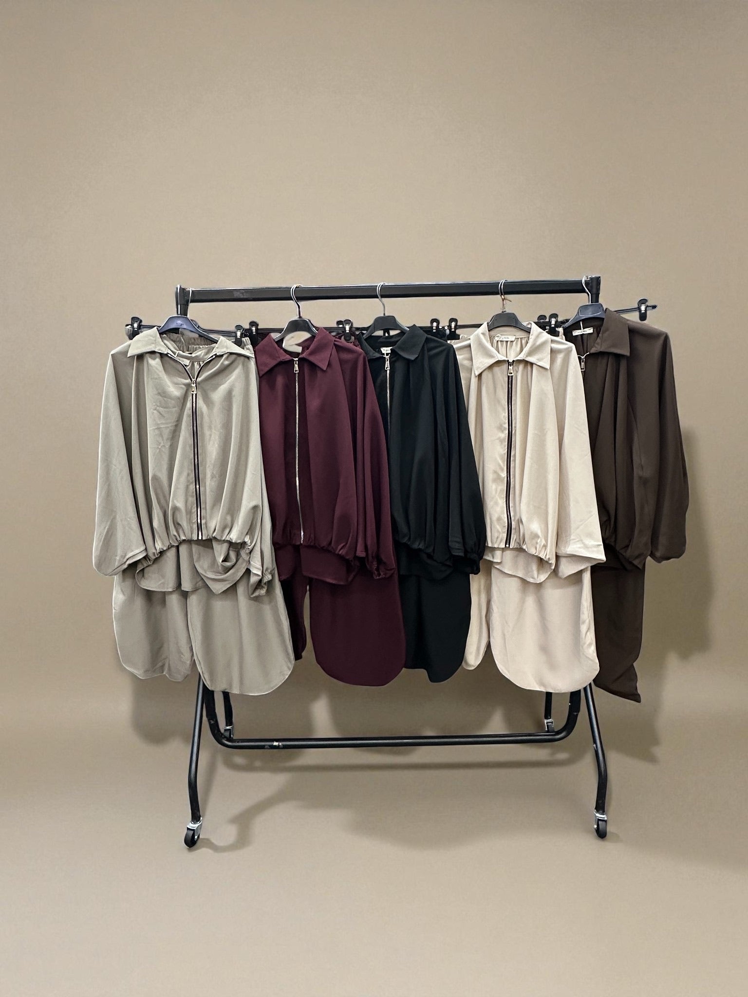 Zip Up Collar Detail Co-Ord Set