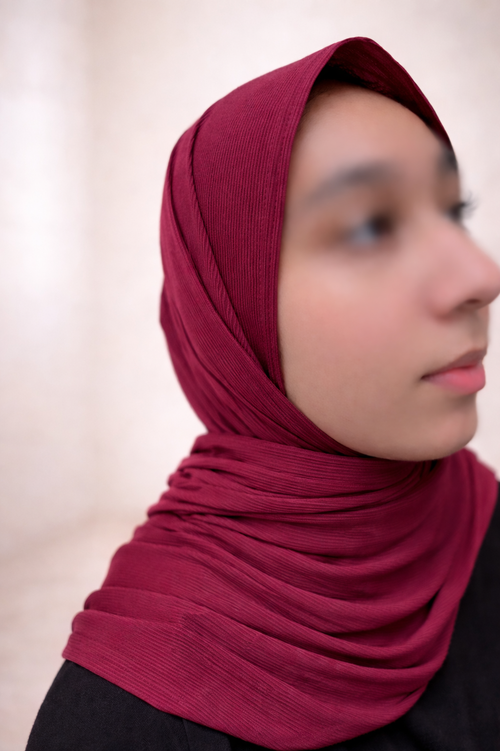 Bamboo ribbed jersey hijabs triple stitched stretchy