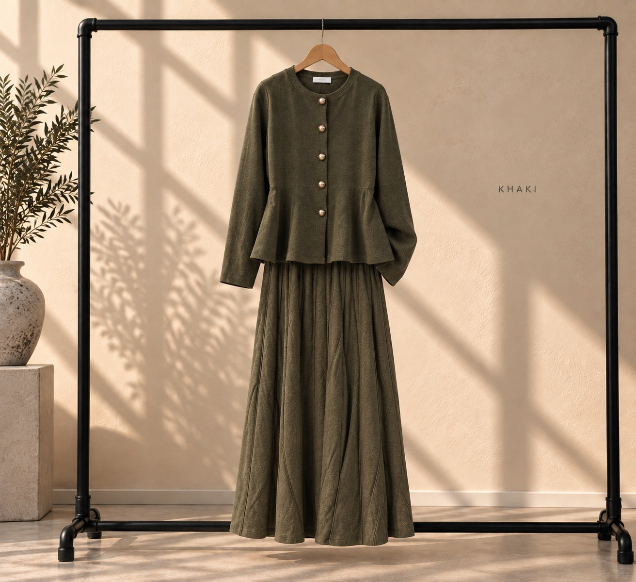 Panelled Knit Skirt Set