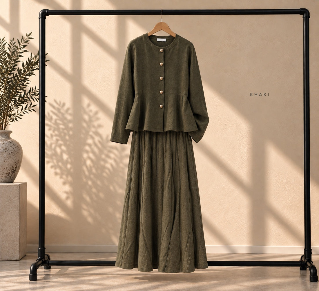 Panelled Knit Skirt Set