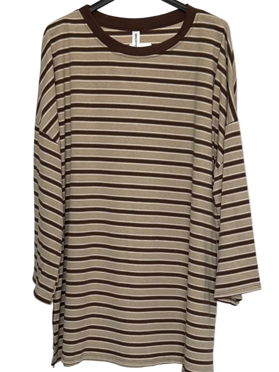 Striped oversized casual everyday cotton blend tshirt