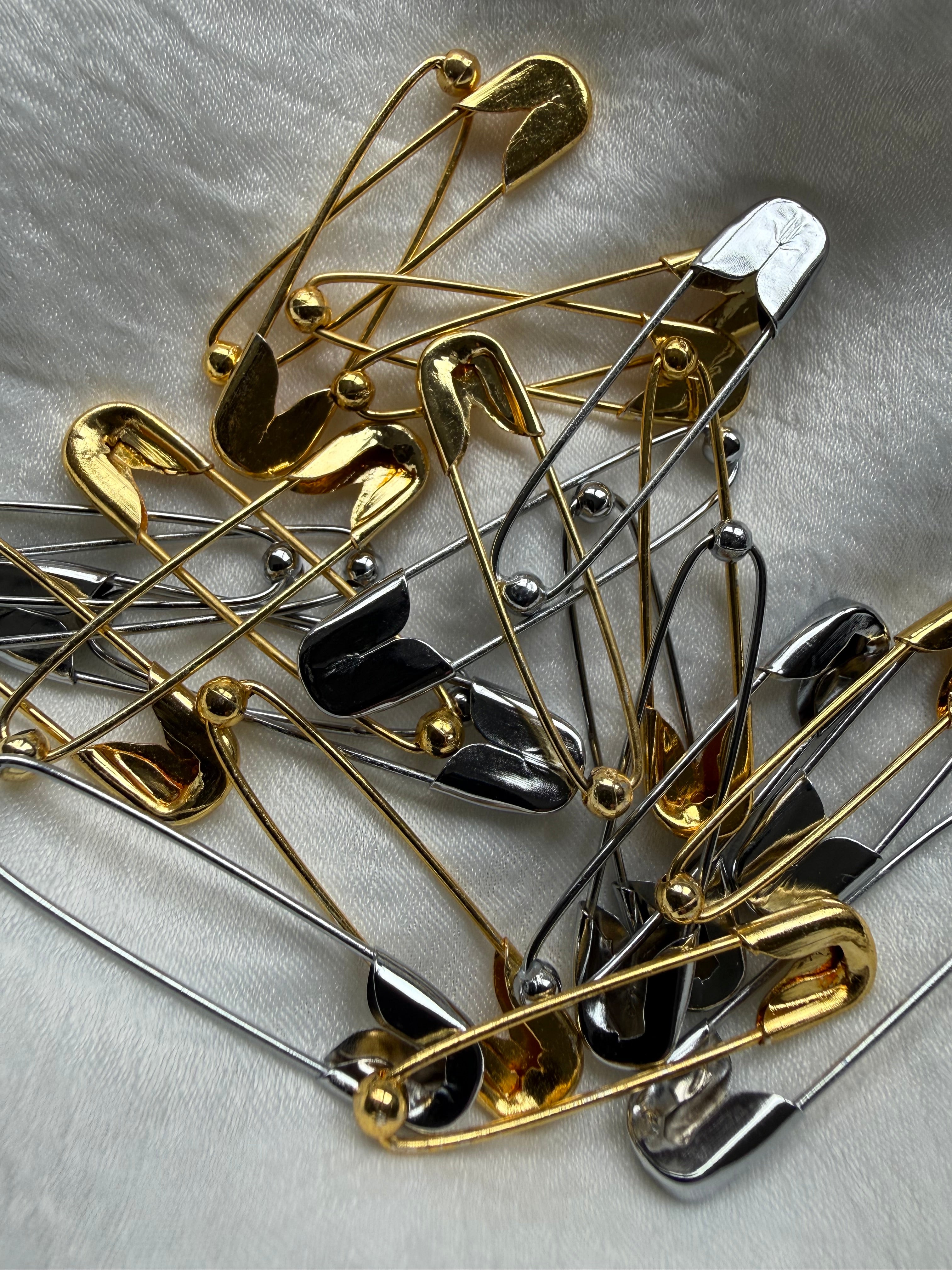 No Snag Ball-End Hijab Safety Pins for Everyday Use 10pcs - Secure Clasp Closure, Smooth Tip, Gold & Silver Finishes, Lightweight & Durable