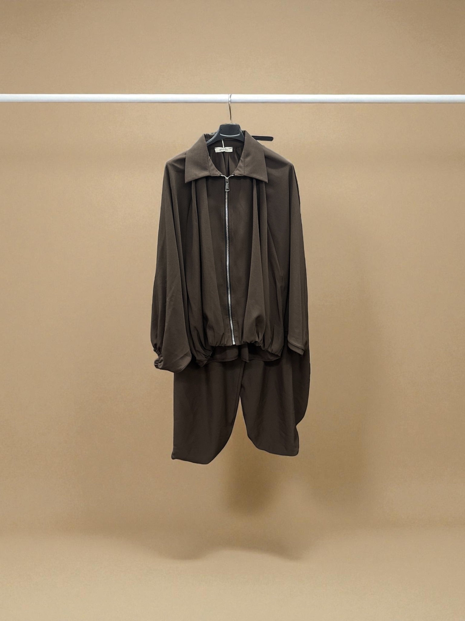 Zip Up Collar Detail Co-Ord Set