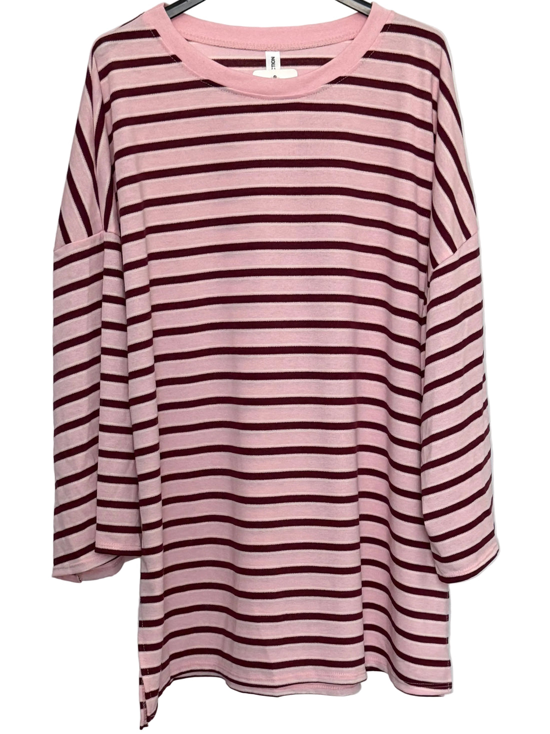 Striped oversized casual everyday cotton blend tshirt