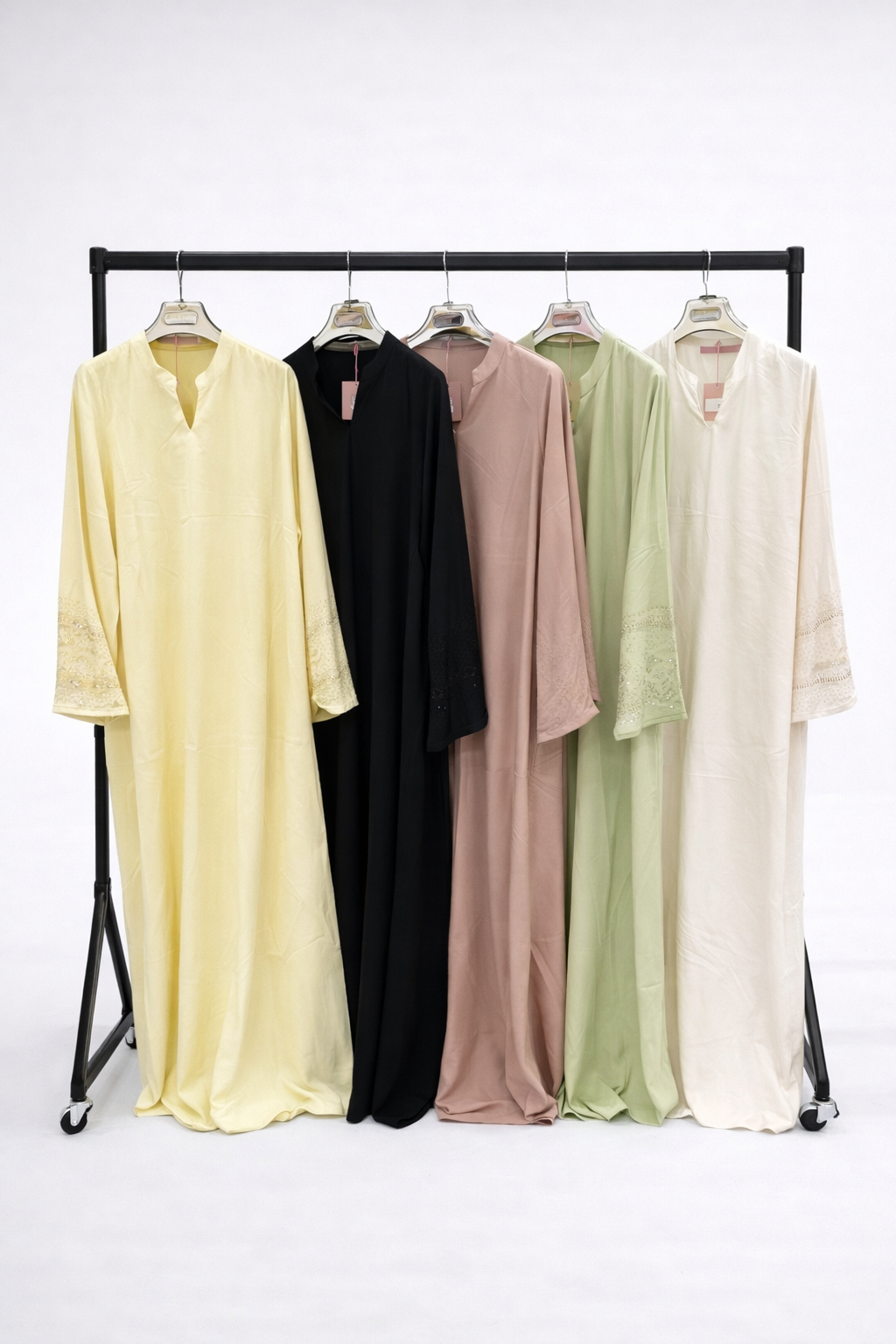 Minimal Beaded Cuff Abaya