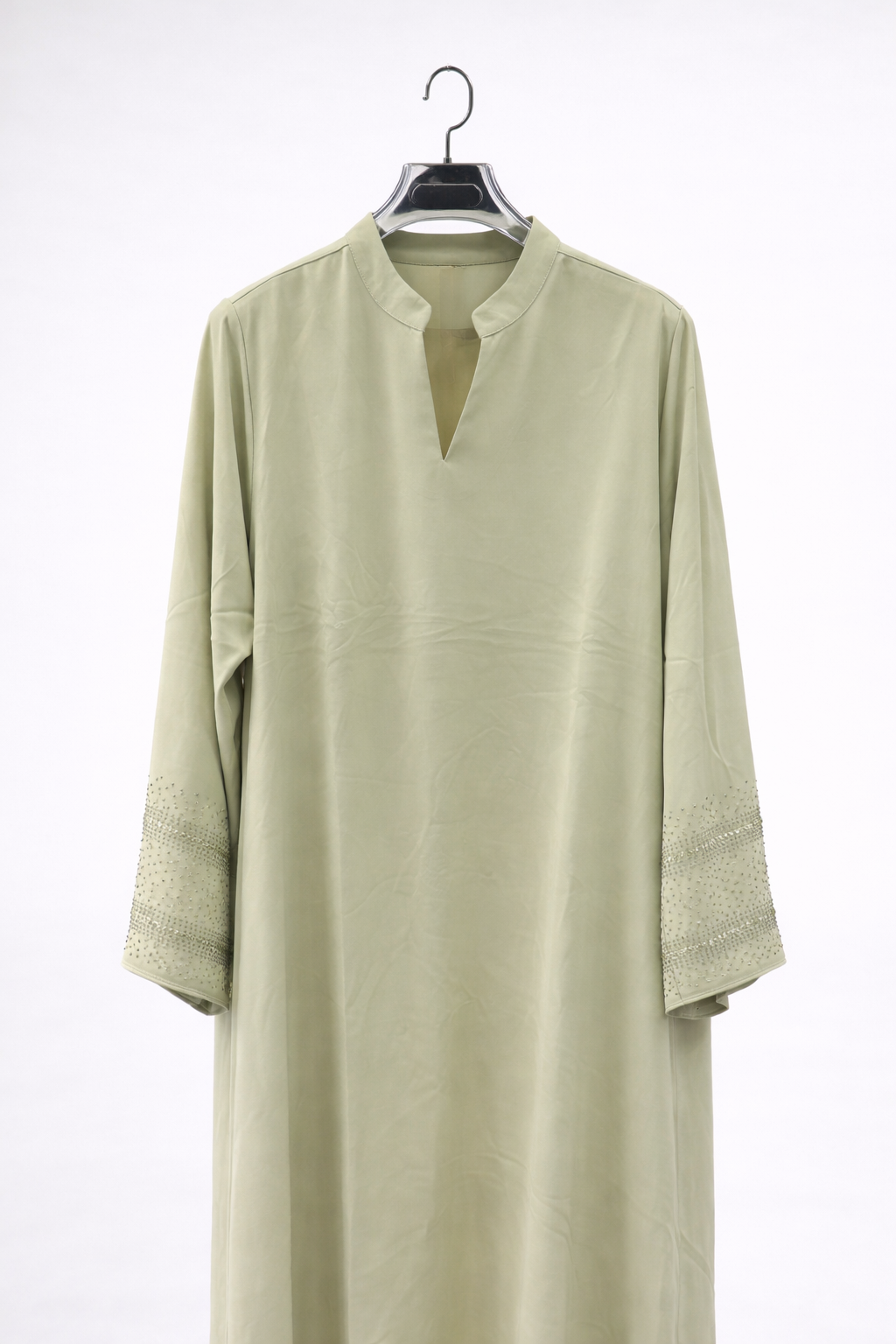 Minimal Beaded Cuff Abaya