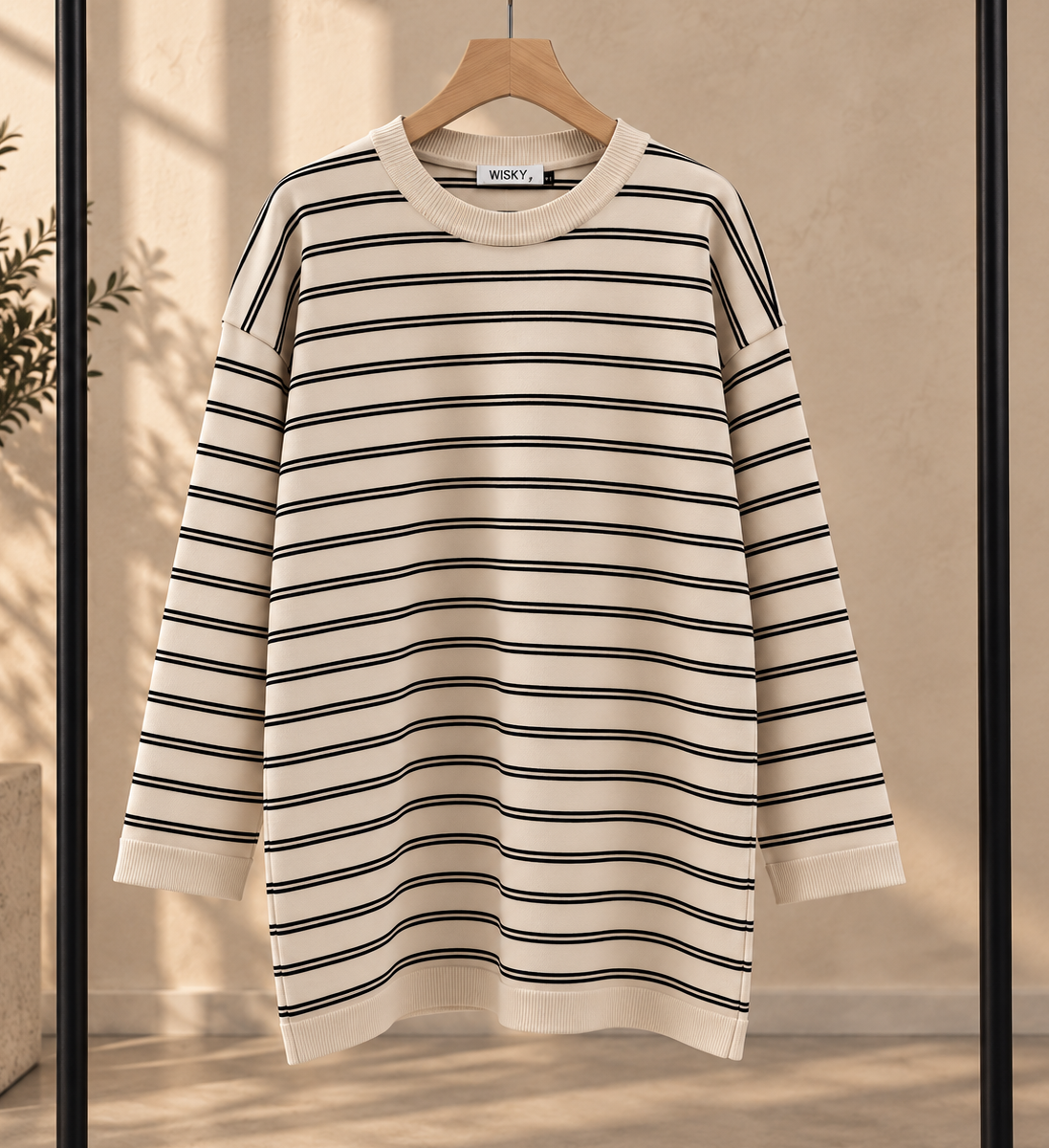 Longline Stripe Knit Top