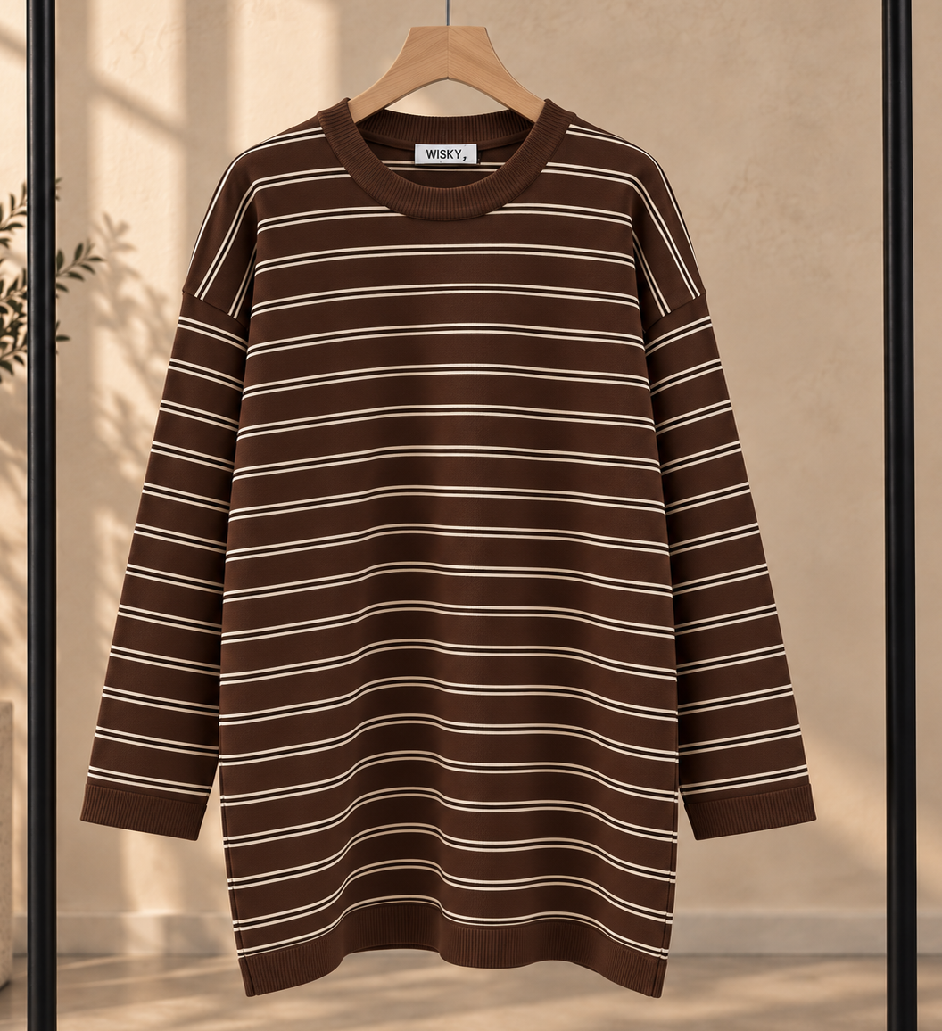 Longline Stripe Knit Top