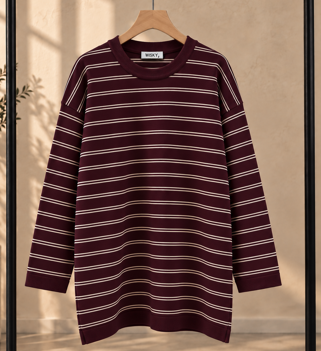Longline Stripe Knit Top
